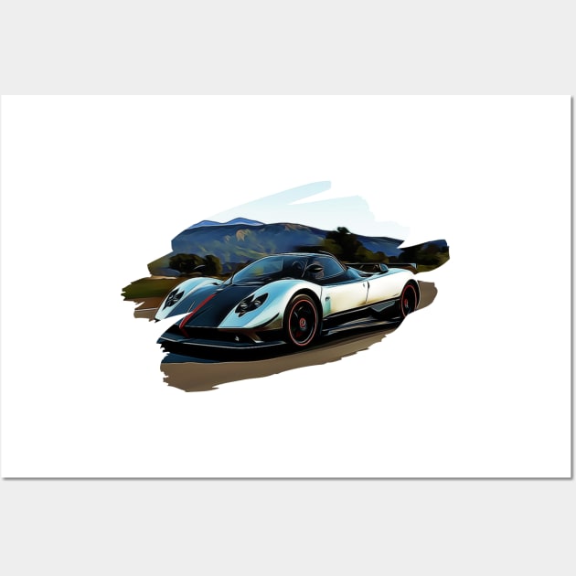 Pagani Zonda Cinque Racing Art Print Wall Art by Auto-Prints